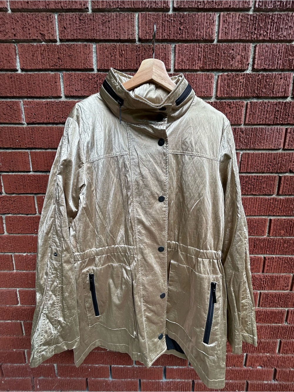 Nikki Jones Montréal Metallic Gold Utility Jacket Women’s L